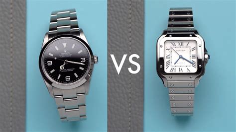 cartier santos vs rolex explorer|cartier santos rolex 36mm review.